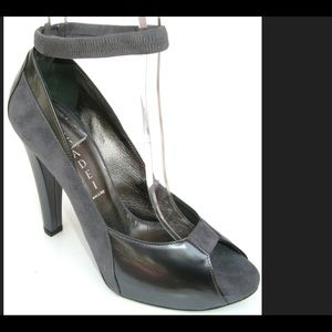 Ladies leather and suede platform heels